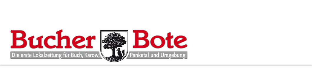 Logo des Bucher Boten, Schriftzug und Baum mit Fuchs